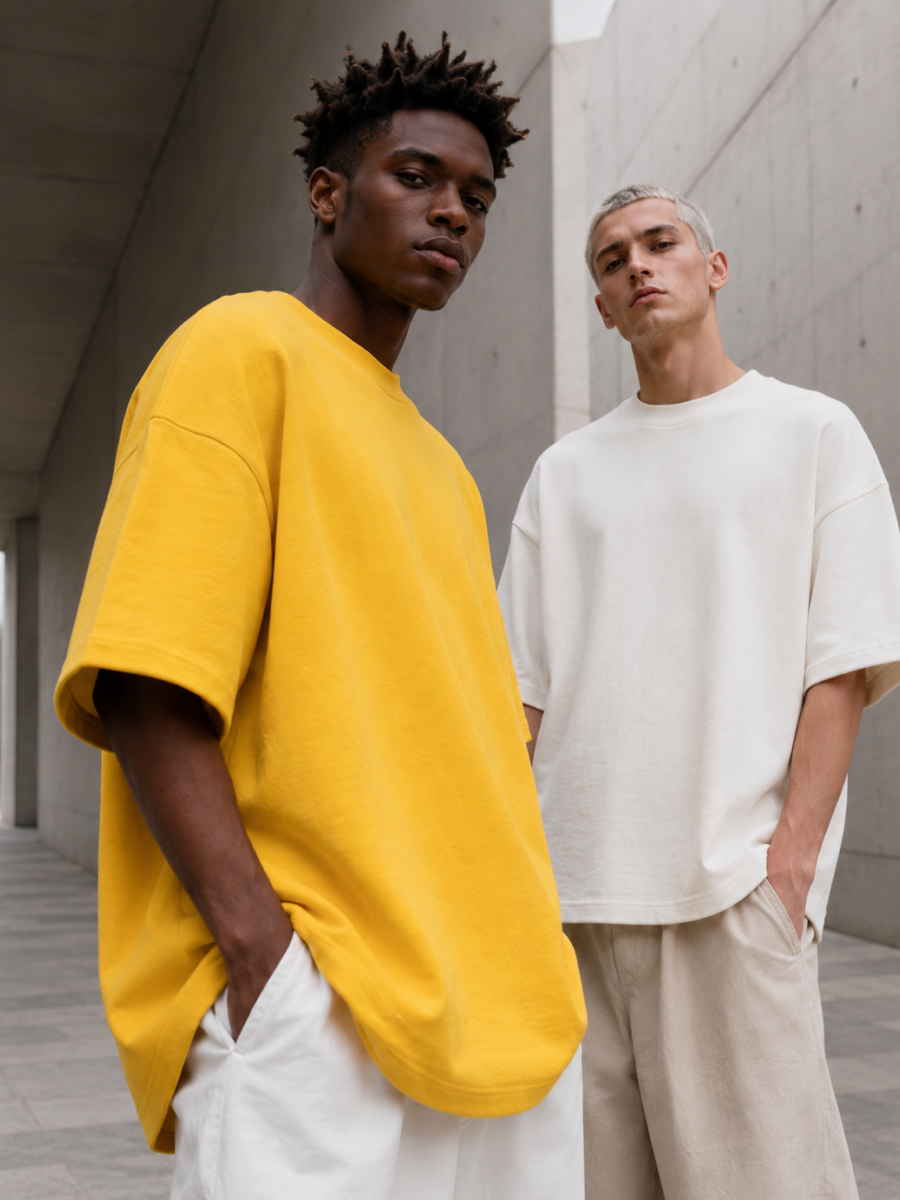 Bright hoodies and T-shirts for fashion collections